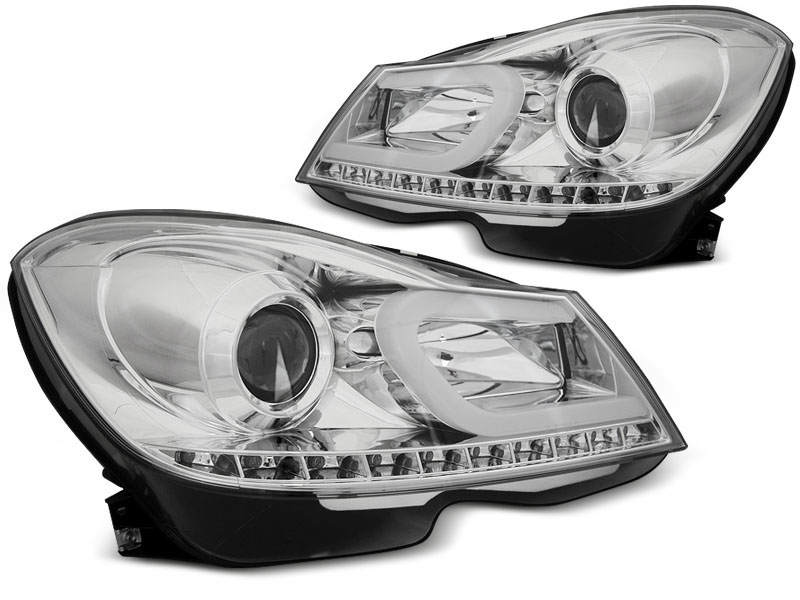 HEADLIGHTS MERCEDES W204 11-14CHROME TUBE LIGHT
