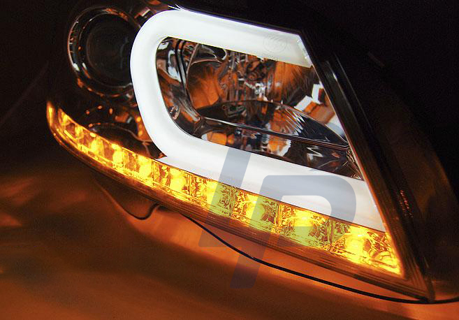 HEADLIGHTS MERCEDES W204 11-14CHROME TUBE LIGHT - 4