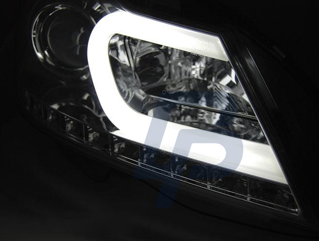 HEADLIGHTS MERCEDES W204 11-14CHROME TUBE LIGHT - 3