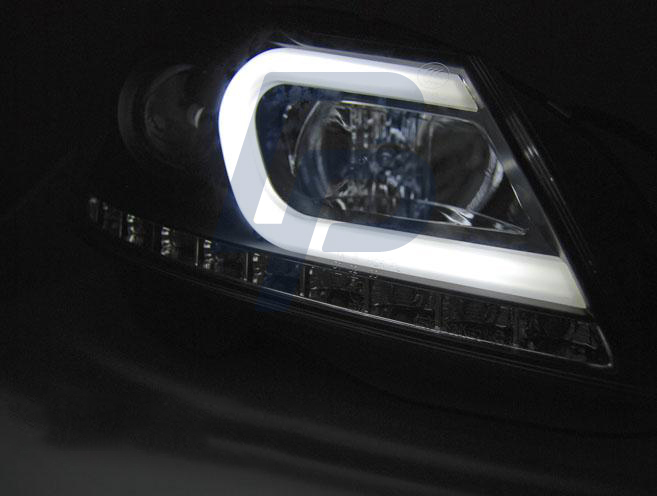 HEADLIGHTS MERCEDES W204 11-14 BLACK TUBE LIGHT - 3