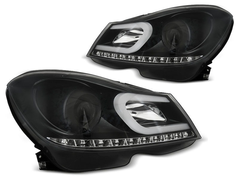 HEADLIGHTS MERCEDES W204 11-14 BLACK TUBE LIGHT