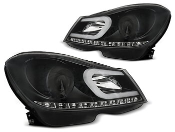 STRÅLKASTARE MERCEDES W204 11-14 SVARTA TUBE LIGHT