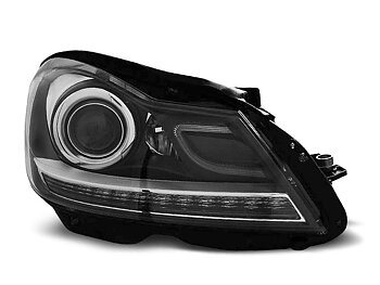 STRÅLKASTARE MERCEDES W204 11- SVARTA