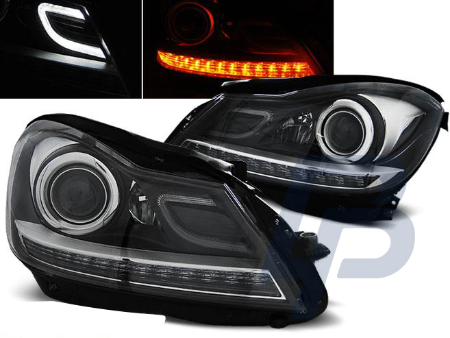HEADLIGHTS MERCEDES W204 11- BLACK - 3