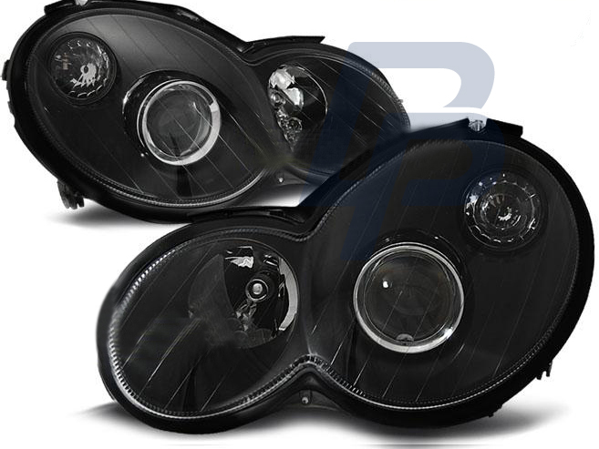 HEADLIGHTS MERCEDES CL203 C-CLASS 00-04 BLACK - 2