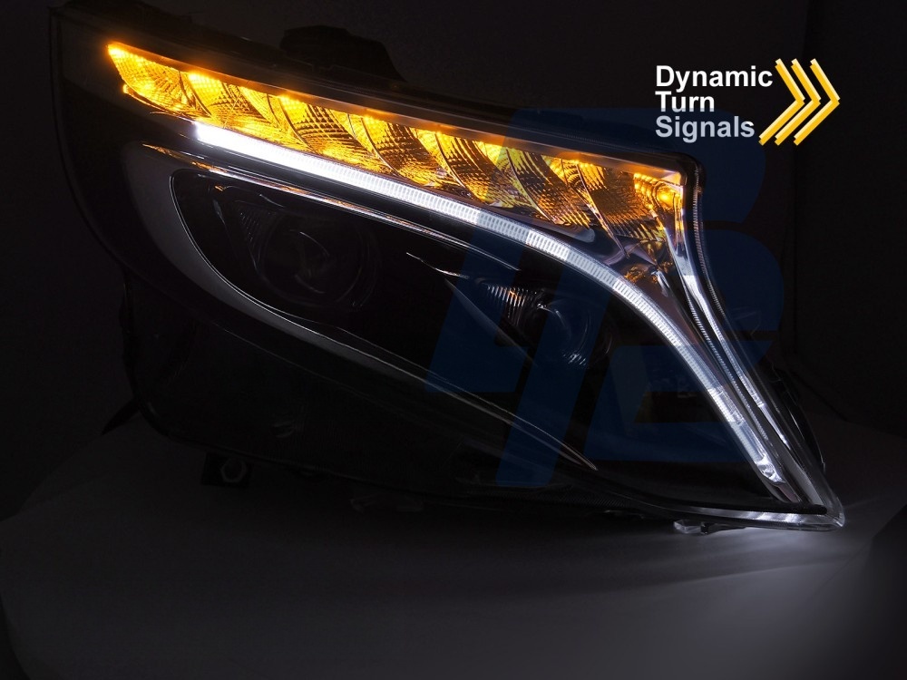 Headlights Full LED Black for Mercedes V-Class / Vito W447 2014–2023 - 2
