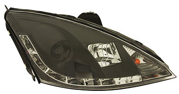 FORD FOCUS I 98-01 R8 STIL LED STRÅLKASTARE SVARTA V2