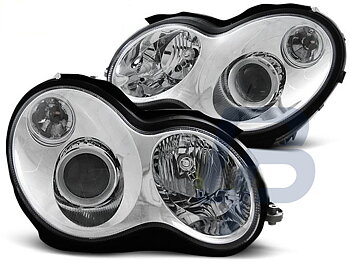 HEADLIGHTS MERCEDES W203 C-CLASS 07.00-03.04 CHROME
