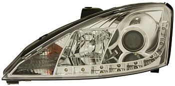 FORD FOCUS I 98-01 R8 STIL LED STRÅLKASTARE KROMADE V2