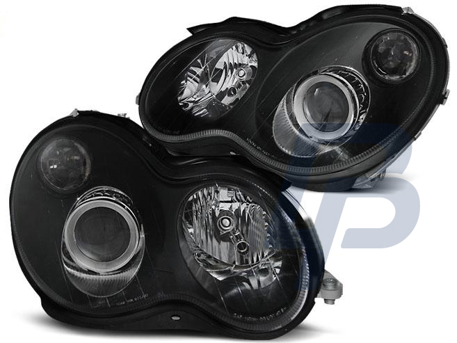 HEADLIGHTS MERCEDES W203 C-CLASS 07.00-03.04 BLACK - 2