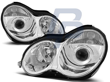 HEADLIGHTS MERCEDES W203 C-CLASS 07.00-03.04 CHROME
