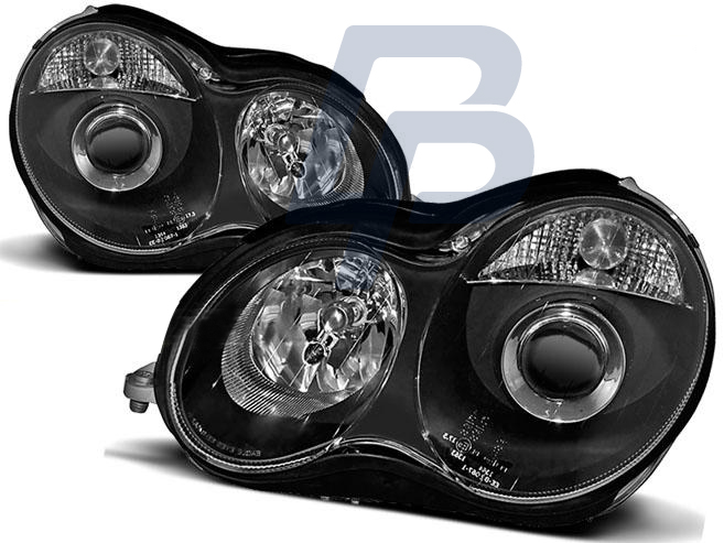 HEADLIGHTS MERCEDES W203 C-CLASS 07.00-03.04 BLACK - 2