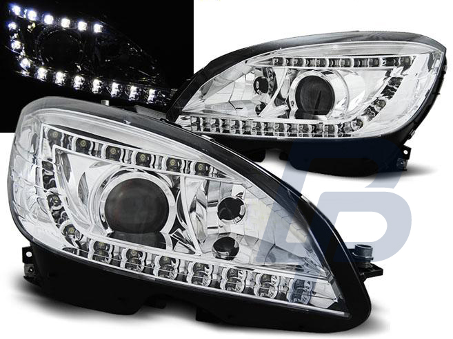 HEADLIGHTS MERCEDES W204 07-10 DAYLIGHT CHROME D1S - 2