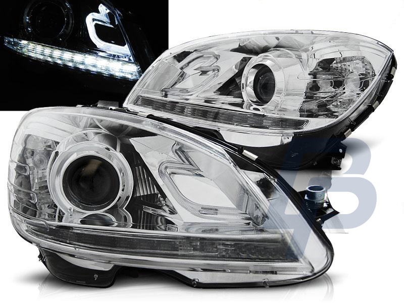 HEADLIGHTS MERCEDES W204 07-10 DAYLIGHT CHROME - 3