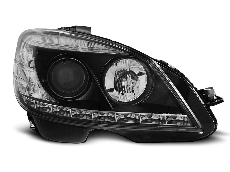 HEADLIGHTS MERCEDES W204 07-10 BLACK H7