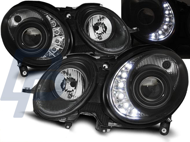 HEADLIGHTS MERCEDES W211 E-CLASS 03.02-04.06 DAYLIGHT BLACK - 2