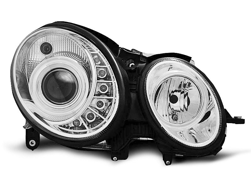 HEADLIGHTS MERCEDES W211 E-CLASS 03.02-04.06 DAYLIGHT CHROME