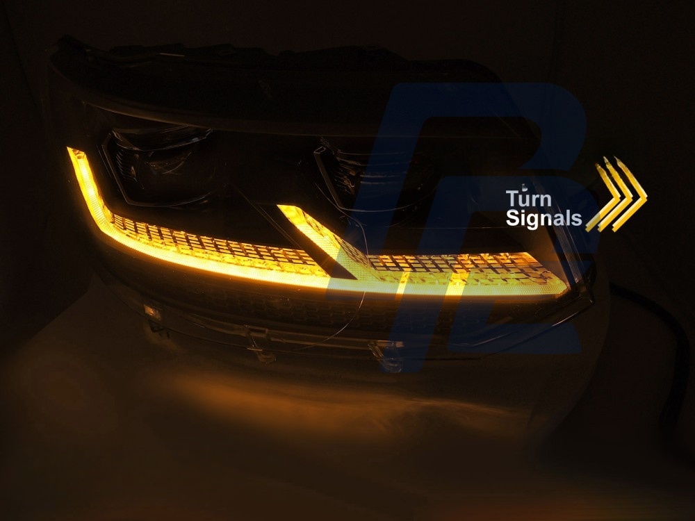 Headlights Full LED Black Sequential DRL for VW T5.1 2010–2015 - 5