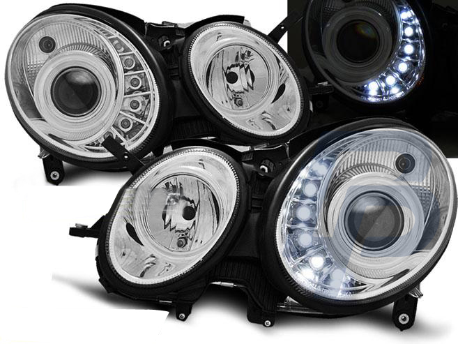 HEADLIGHTS MERCEDES W211 E-CLASS 05.06-09 DAYLIGHT CHROME - 2