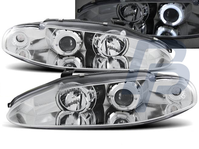 HEADLIGHTS MITSUBISHI ECLIPSE 06.95-96 ANGEL EYES CHROME - 2