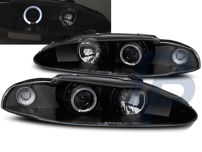 HEADLIGHTS MITSUBISHI ECLIPSE 06.95-96 ANGEL EYES BLACK - 2