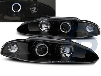 HEADLIGHTS MITSUBISHI ECLIPSE 06.95-96 ANGEL EYES BLACK