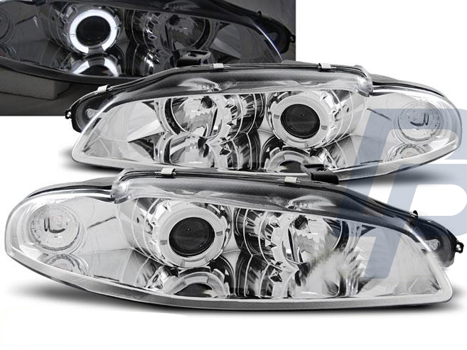 HEADLIGHTS MITSUBISHI ECLIPSE 97-12.98 ANGEL EYES CHROME - 2