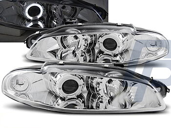 HEADLIGHTS MITSUBISHI ECLIPSE 97-12.98 ANGEL EYES CHROME