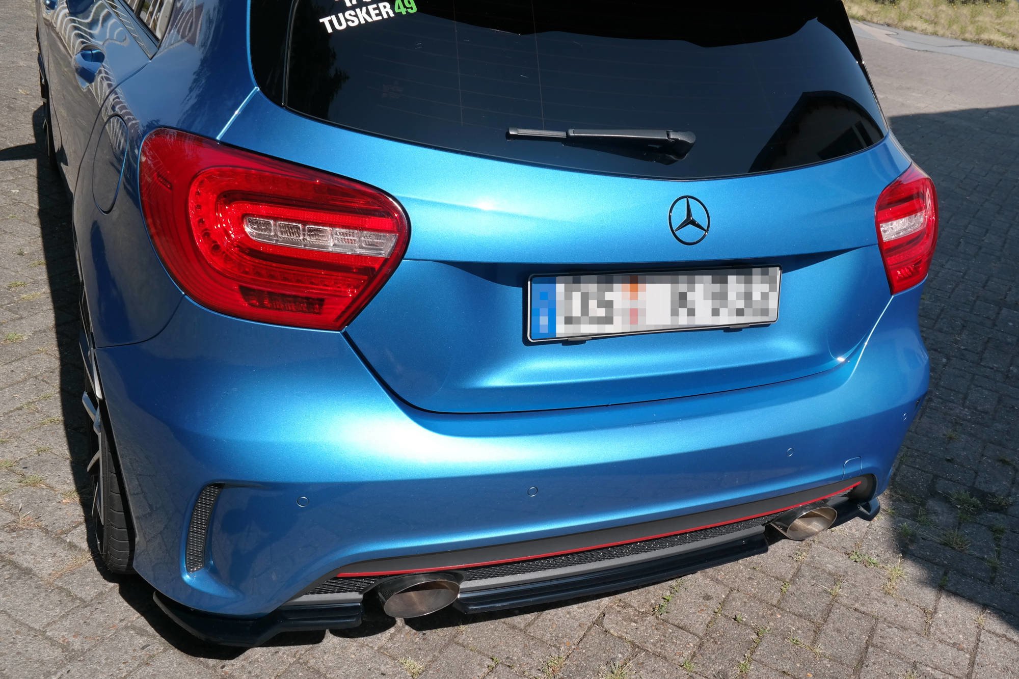 Central Rear Splitter (NO Vertical Bars) Mercedes A-class W176 Amg-line Pre-facelift (2013-2015) - 3