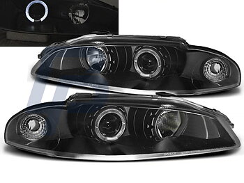 HEADLIGHTS MITSUBISHI ECLIPSE 97-12.98 ANGEL EYES BLACK