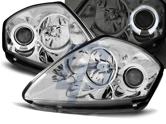HEADLIGHTS MITSUBISHI ECLIPSE D50 00-05 ANGEL EYES CHROME - 2