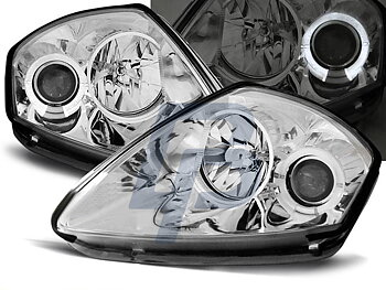 HEADLIGHTS MITSUBISHI ECLIPSE D50 00-05 ANGEL EYES CHROME