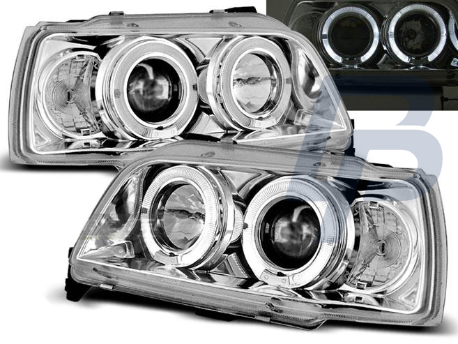 HEADLIGHTS RENAULT CLIO 06.90-95 ANGEL EYES CHROME - 2