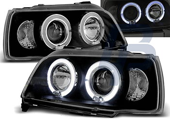 HEADLIGHTS RENAULT CLIO 06.90-95 ANGEL EYES BLACK
