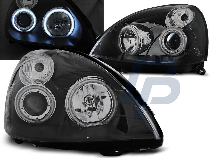 HEADLIGHTS RENAULT CLIO II 06.01-09.05 ANGEL EYES CCFL BLACK - 4