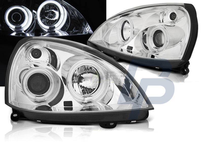 HEADLIGHTS RENAULT CLIO II 06.01-09.05 ANGEL EYES CCFL BLACK - 2