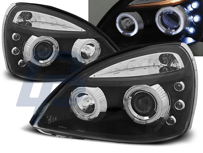 HEADLIGHTS RENAULT CLIO II 06.01-09.05 ANGEL EYES BLACK - 2