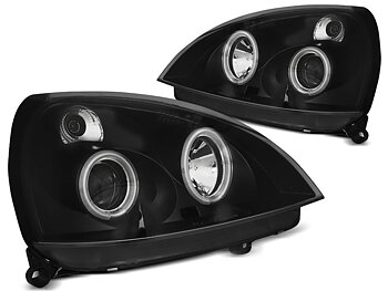 HEADLIGHTS RENAULT CLIO II 06.01-09.05 ANGEL EYES CCFL BLACK