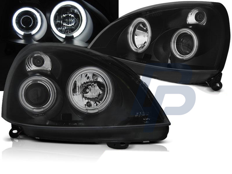 HEADLIGHTS RENAULT CLIO II 06.01-09.05 ANGEL EYES CCFL BLACK - 5