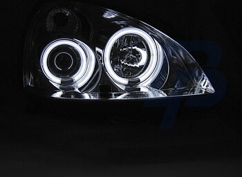 HEADLIGHTS RENAULT CLIO II 06.01-09.05 ANGEL EYES CCFL CHROME