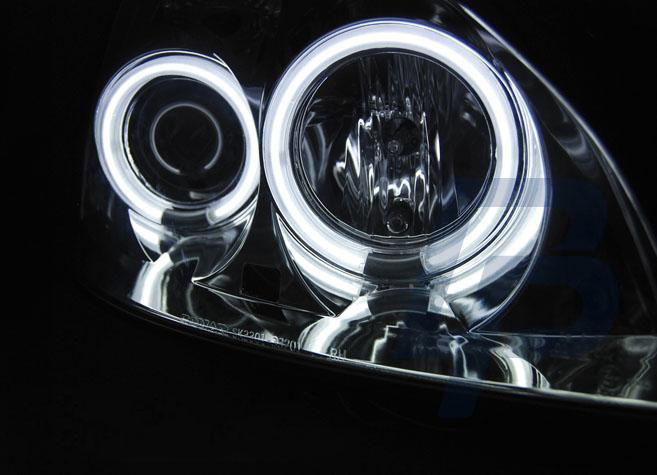 HEADLIGHTS RENAULT CLIO II 06.01-09.05 ANGEL EYES CCFL CHROME - 3