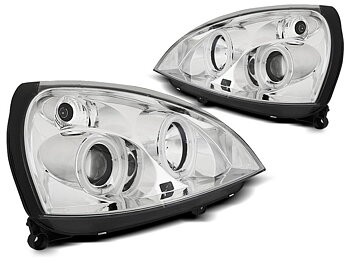 HEADLIGHTS RENAULT CLIO II 06.01-09.05 ANGEL EYES CCFL CHROME