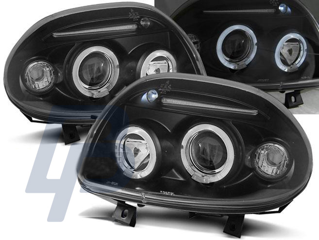HEADLIGHTS RENAULT CLIO II 09.98-05.01 ANGEL EYES BLACK - 2