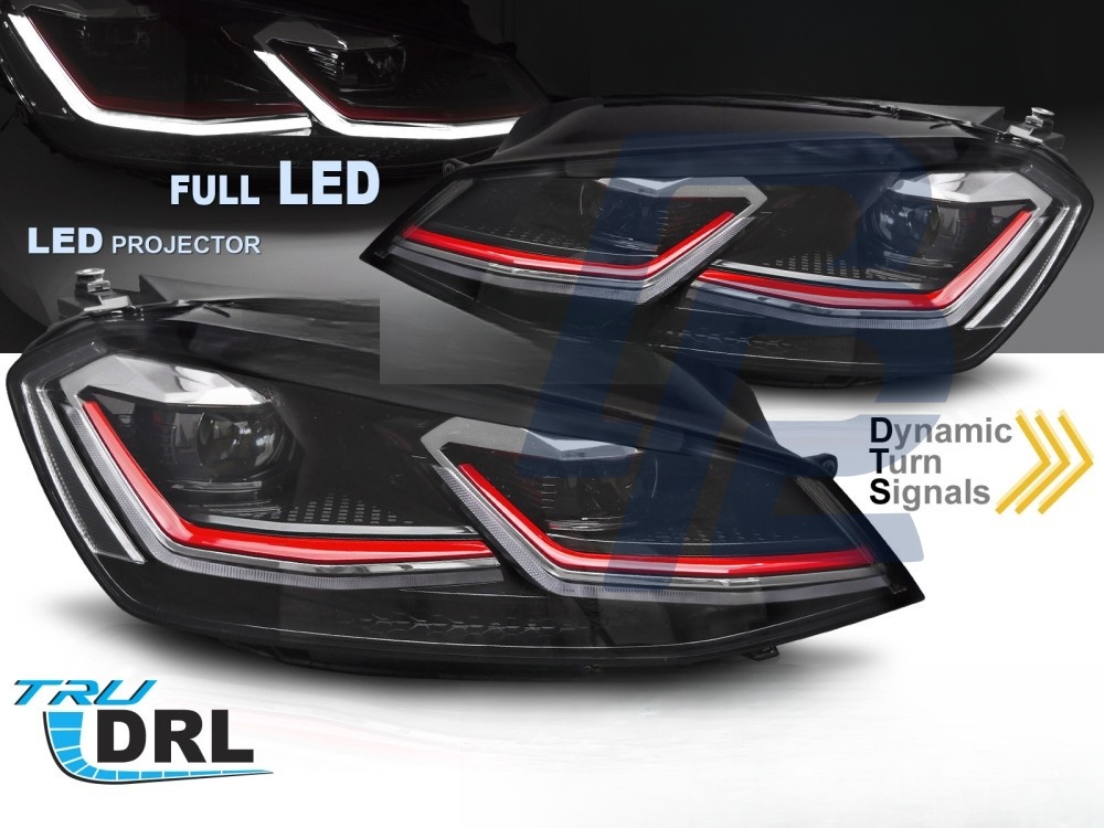 Full LED Headlights Red Line DRL for VW Golf VII 2012–2017 - 7