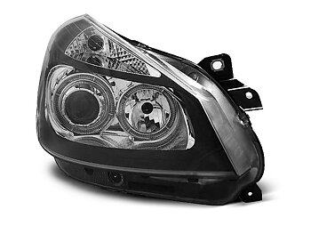 HEADLIGHTS RENAULT CLIO 3 05-09 BLACK ANGEL EYES