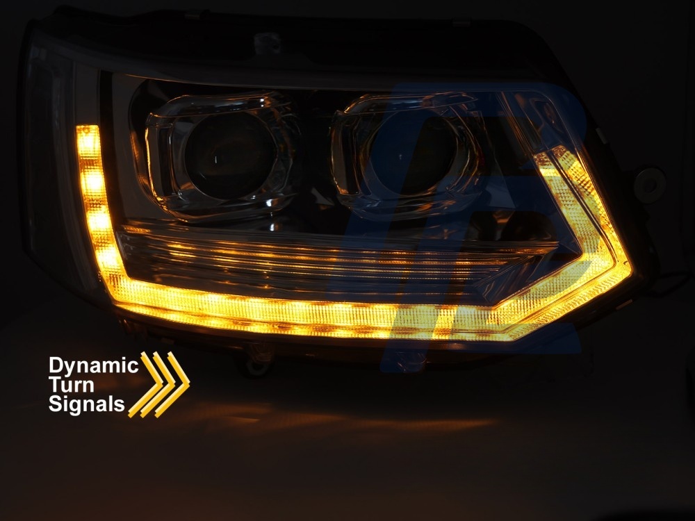 Full LED Tube Light Headlights T6 Look Chrome DRL Sequential for VW T5 2010–2015 - 6