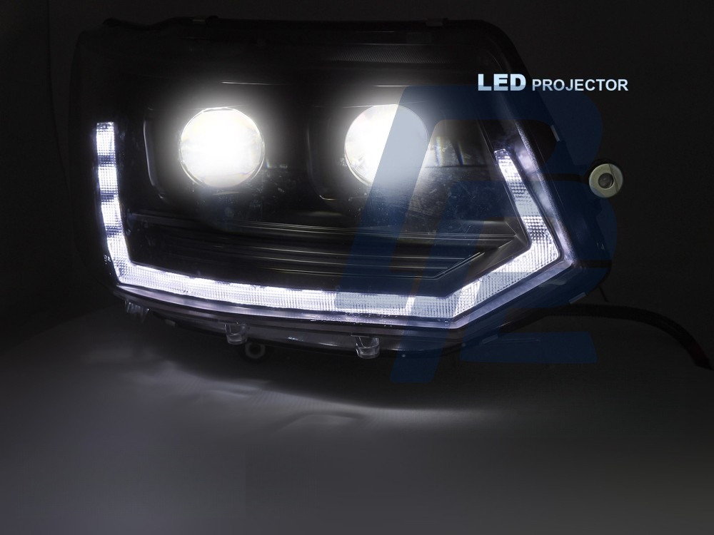 Full LED Tube Light Headlights T6 Look Black DRL Sequential for VW T5 2010–2015 - 6