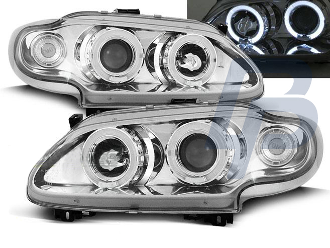 HEADLIGHTS RENAULT MEGANE / SCENIC 96-99 ANGEL EYES CHROME - 2