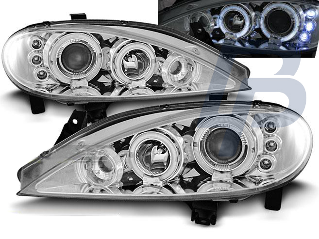 HEADLIGHTS RENAULT MEGANE 03.99-10.02 ANGEL EYES CHROME - 2