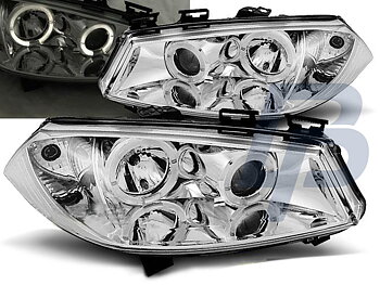 STRÅLKASTARE RENAULT MEGANE II 11.02-12.05 ANGEL EYES KROMADE